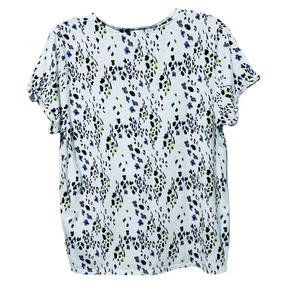 T.LA ANTHROPOLOGIE NWT Short Sleeve Abstract Floral V-Neck T-Shirt M - Picture 5 of 13